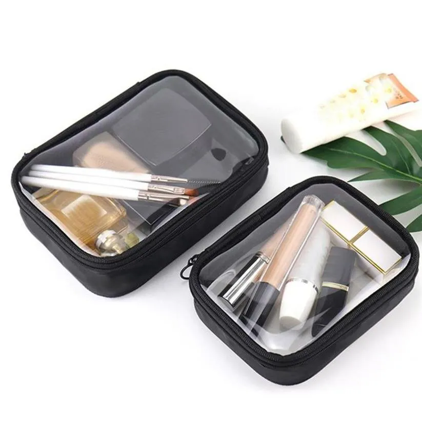 Förvaringslådor BINS Vattentät transparent kosmetisk väska Kvinnor Make Up Case Travel Zipper Clear Makeup Beauty Wash Organizer Bath 267o