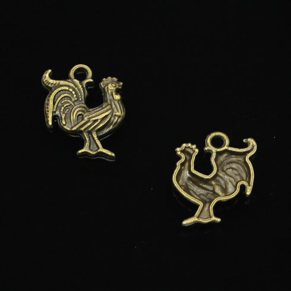 68 pz Charms in lega di zinco bronzo antico placcato gallo gallo Charms per creazione di gioielli pendenti fatti a mano fai da te 22 18mm317z