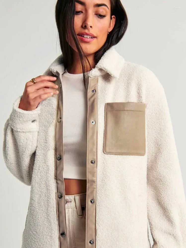 Fourrure femme automne et hiver mode polyvalente à manches longues manteau épais chaud laine d'agneau