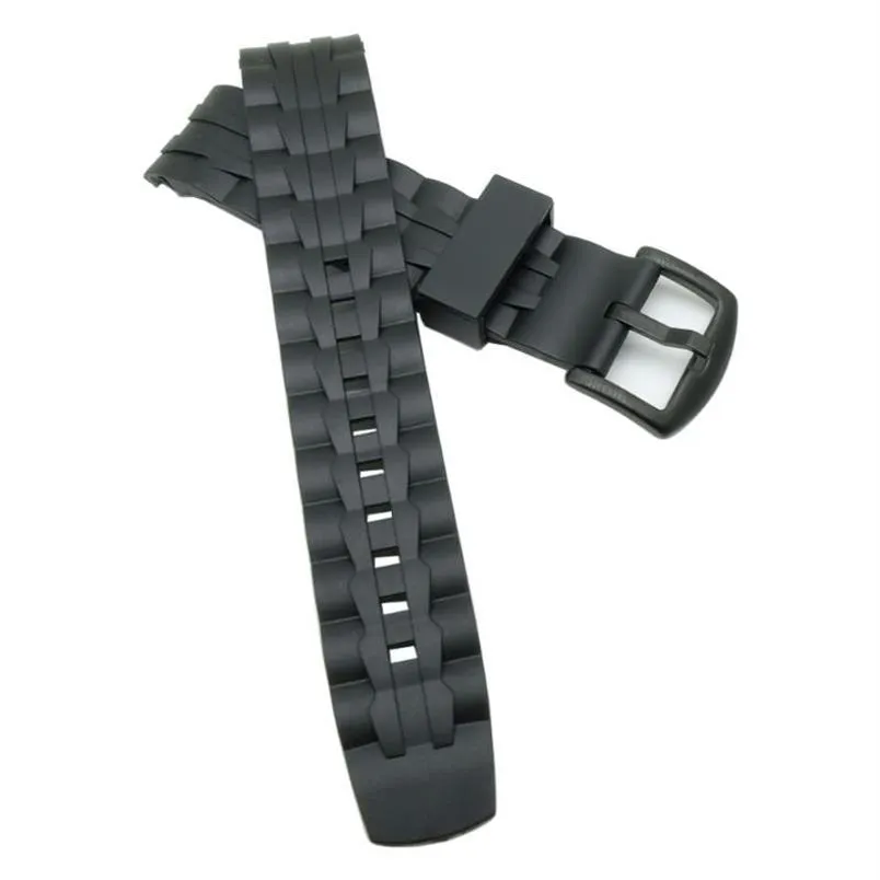 Watch Bands 22mm Men's Extra Long Silicone Rubber Band Strap Bracelets Black Steel Buckle Fit For EF-550PB-1AV2373