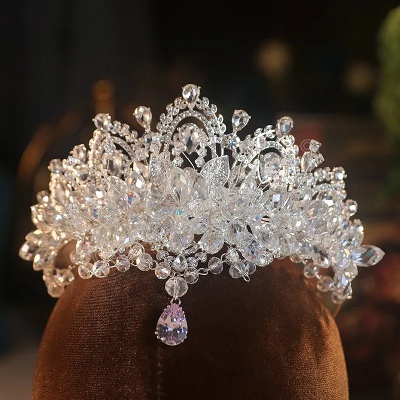 Luxo cristal nupcial tiaras zircão cúbico coroa strass headpieces acessórios de cabelo casamento