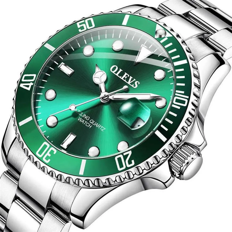 OLEVS Men's Watches Fashion Business Waterproof Quartz Wrist Watch Men Top Brand Luxury Stainless Steel Strap Sport Clock Mal307z