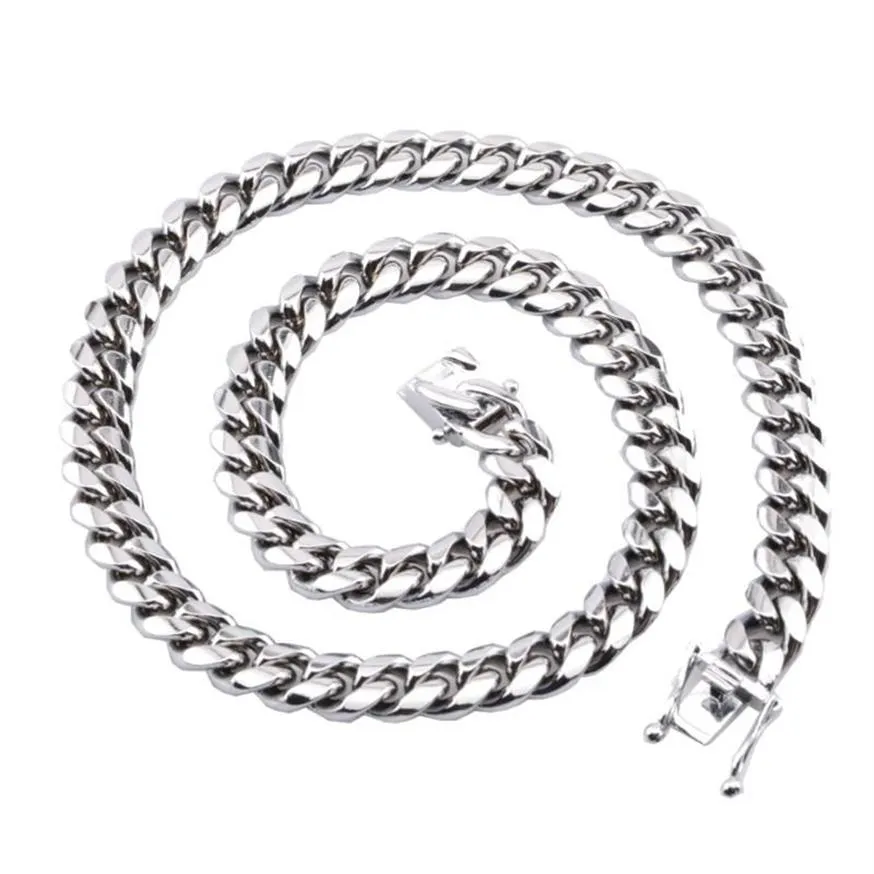 Collana pesante da 10 mm in acciaio inossidabile Miami Link Curb Catena cubana Collana da uomo Accessori per gioielli da festa maschile Elegante bellissimo316y