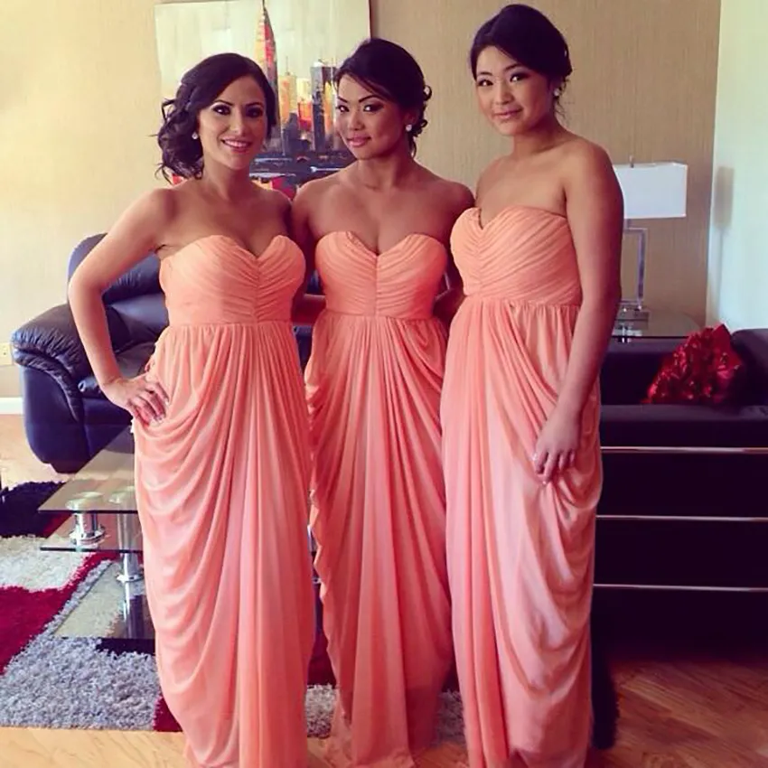 emerald green bridesmaid dresses short Full Length Chiffon Bridesmaid Dress Pink Orange Wedding Party Dress  W/Inserted V-Neck(BM10823L) – DaisyFormals-Bridesmaid and Formal Dresses in  59+ Colors