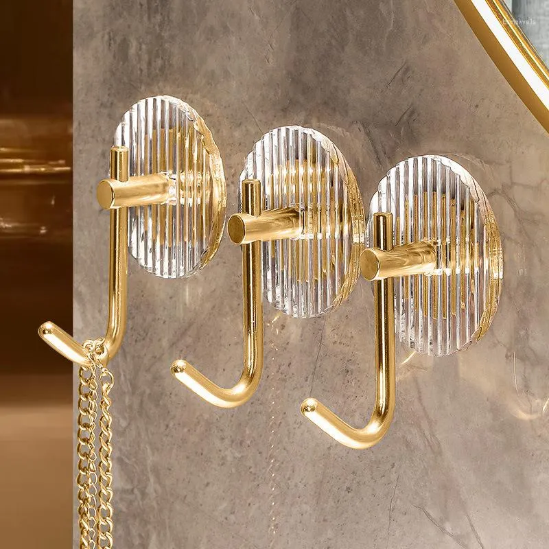 Self Stick Gold Brass Shell Decorative Wall Hooks Towel Rack Coat Hook Bath  Jewelry Key Hangers Hallway Wall Clothes Bags Hook