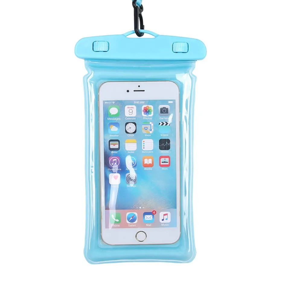 6 pouces étanche téléphones mobiles pochette flottant airbag sac de natation PVC étui de téléphone portable de protection pour nager plongée surf plage utilisation SN4472