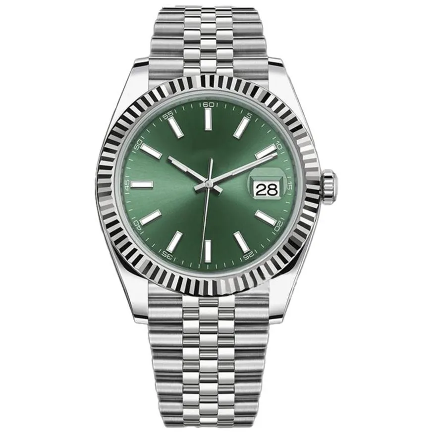 2022 Montre cadran vert automatique montres mécaniques pour hommes bracelet traditionnel en acier inoxydable bracelet étanche super lumineux watc272H