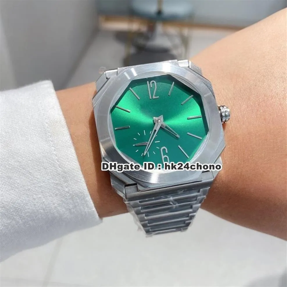 4 Styles klockor 41mm Octo Finissimo 103431 103297 Miyota Automatisk herrklocka Green Dial Silver Case Gents Sport Rostfri 254Z