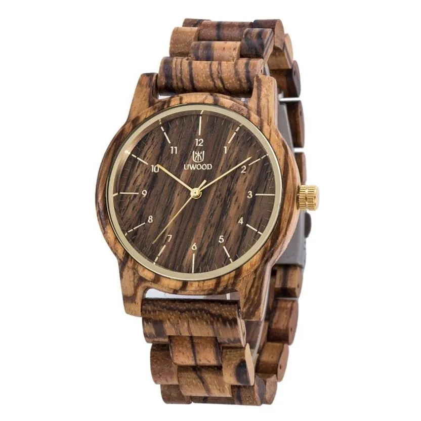 2018 Luxury Top Uwood Men's Wood Watches Men and Women Quartz Clock Fashion Casual Wood Strap Witch Watch Man Relogio277h