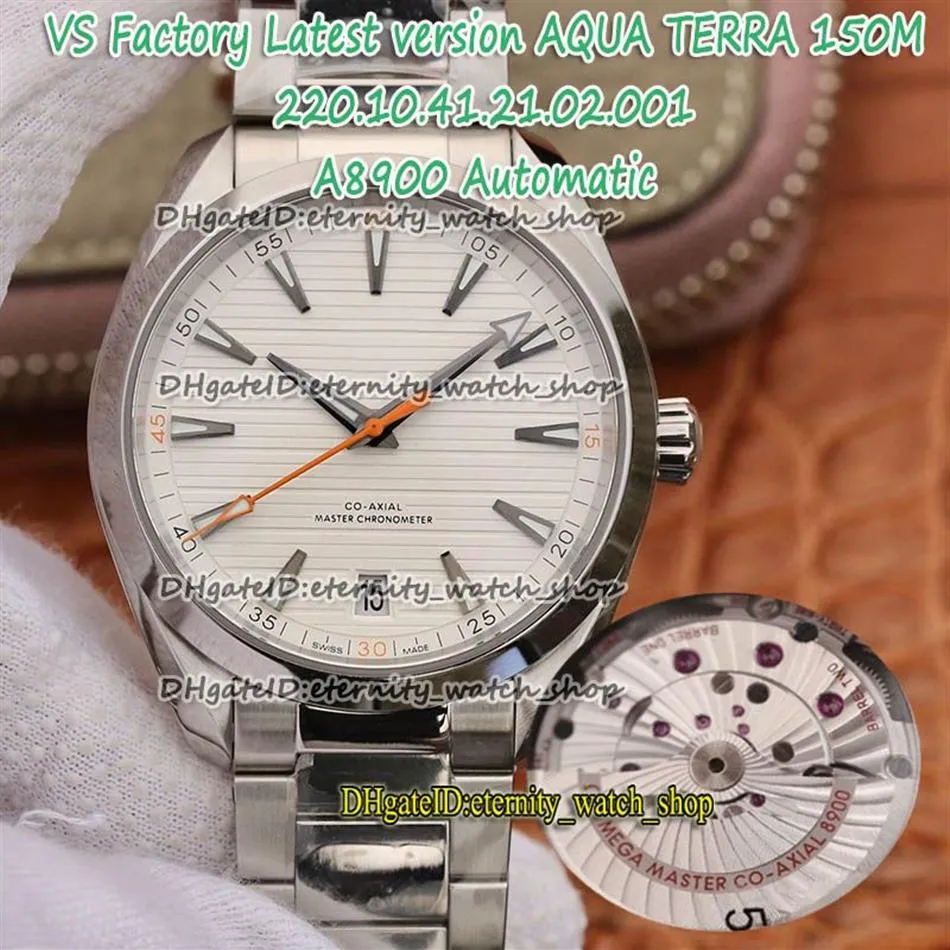 VSF Super-version 150M 8900 VS8900 Automatic Mens Watch White Textured Dial Orange Hand Steel Case 220 10 41 21 02 001 eternity Wa264R