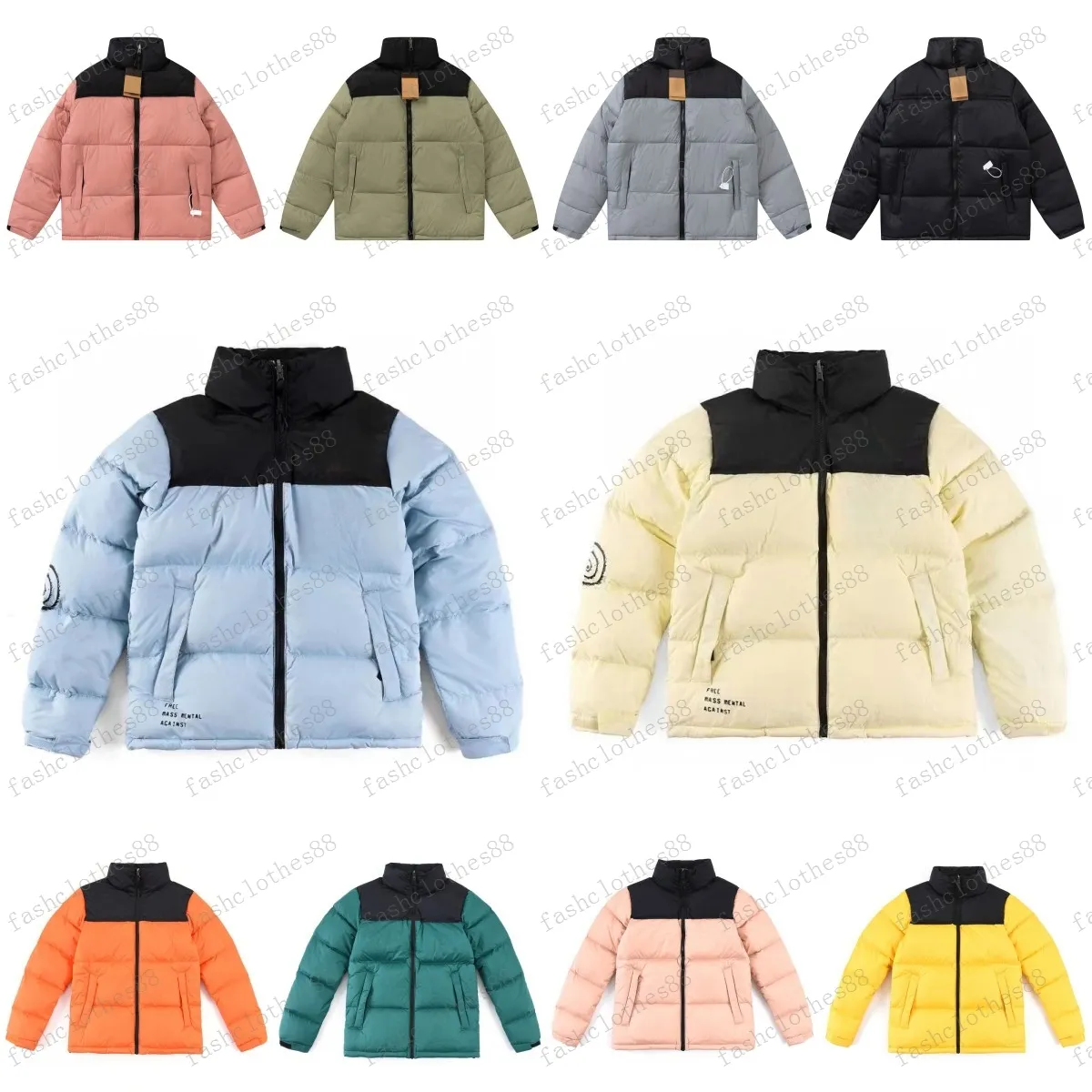 Nova chegada feminina e masculina moda para baixo jaqueta norte inverno o nort puffer jaquetas parkas com carta bordado jaquetas ao ar livre rosto