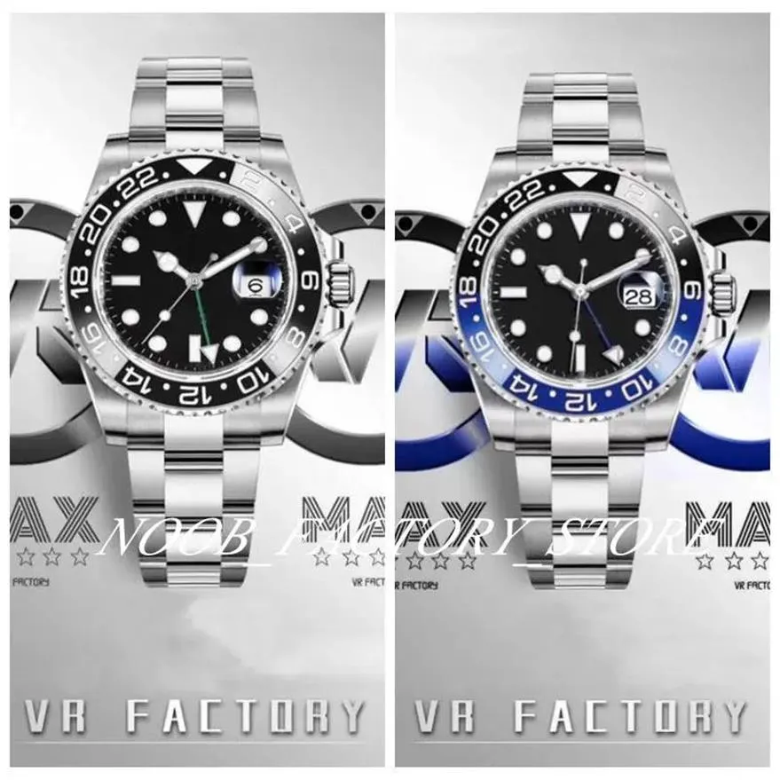 VRF Factory s Watch of Men 40MM Super 904L Acier Cadeau de Noël Automatique Cal 3186 Mouvement Noir Bleu Lunette en céramique Super Lu324j