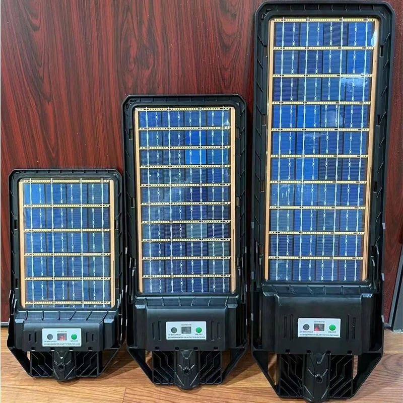 Solar street light 100W 200W 300W 400W integrated Double-sided monocrystalline Solar panel motion sensor IP69K waterproof ultra-thin