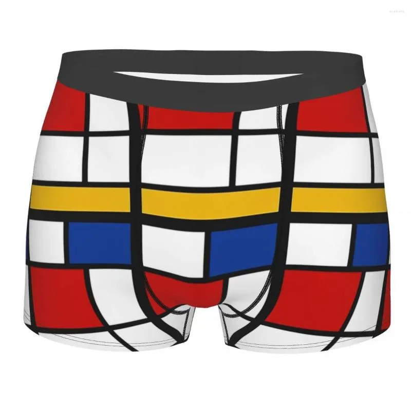 Boxer Mondrian inspiré pour homme, sous-vêtements De Stijl, très respirant, qualité supérieure, idée cadeau