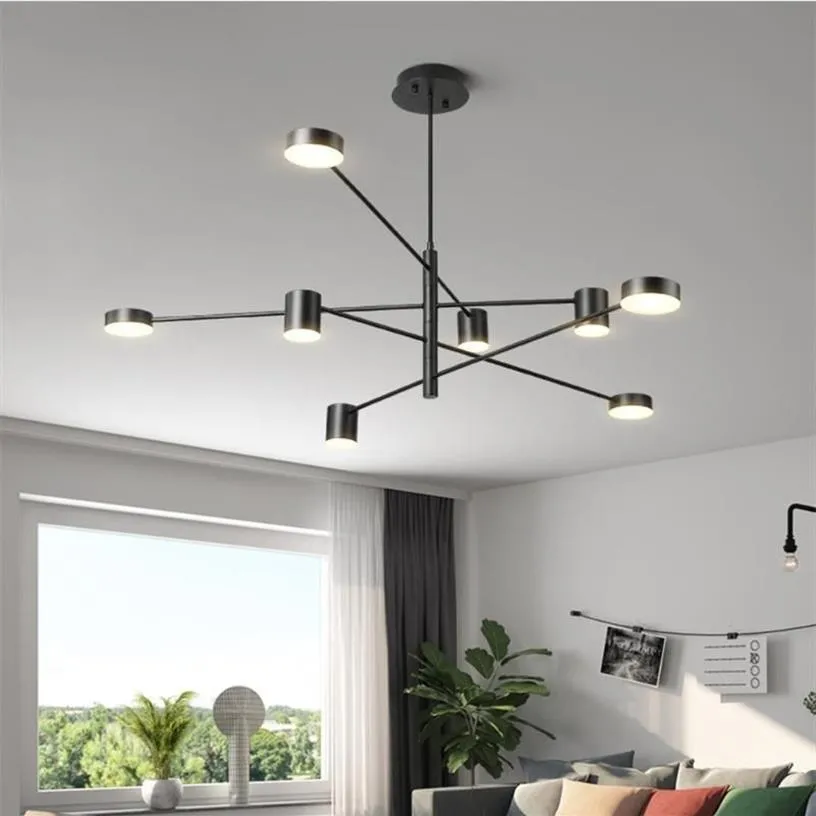 Candelabros Moda moderna Negro Oro Blanco Largo LED Techo Suspendido Lámpara de luz Lámpara para Hall Cocina Sala de estar Loft Bed2632