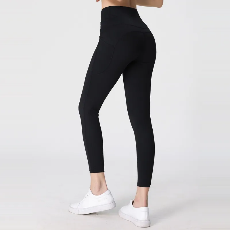 LU-08 Couleur solide Pantalon de yoga féminin High Alignement Sports Fitness Set Collons Elastic Fitness Fitness Fitness Femme Femme Sports d'extérieur Lega Legging