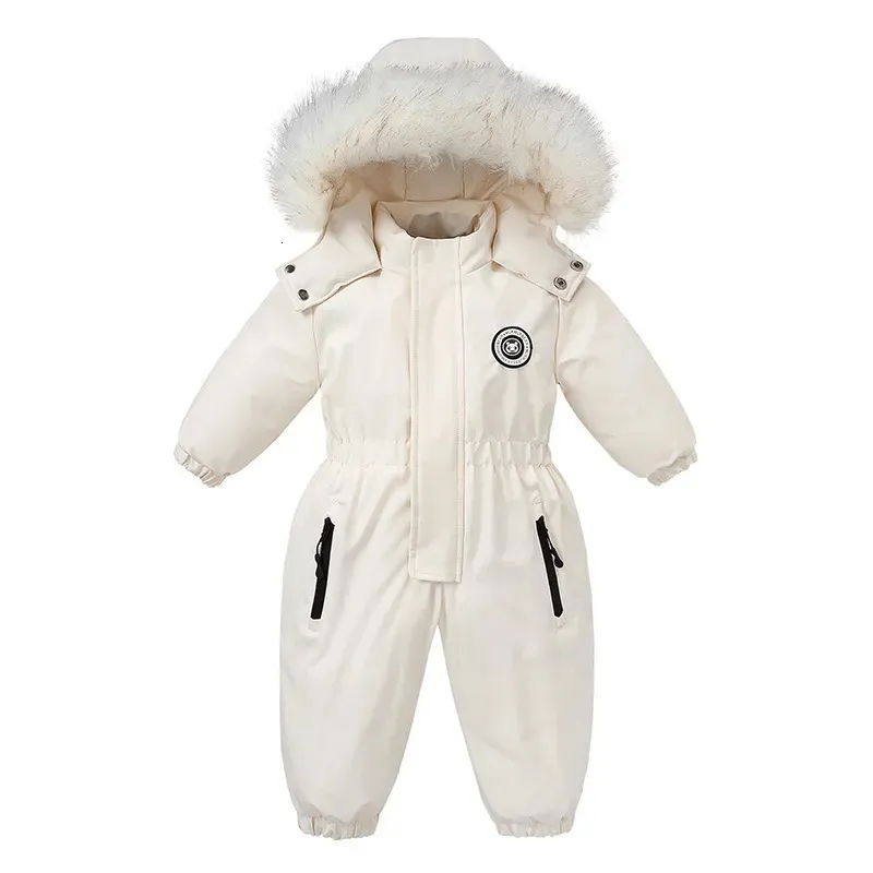 Ned kappa -30 graders vinter baby skiddräkt plus sammet baby jumpsuit pojkar overaller varma barn kläder vattentäta barn kläder set 1-4y 231005
