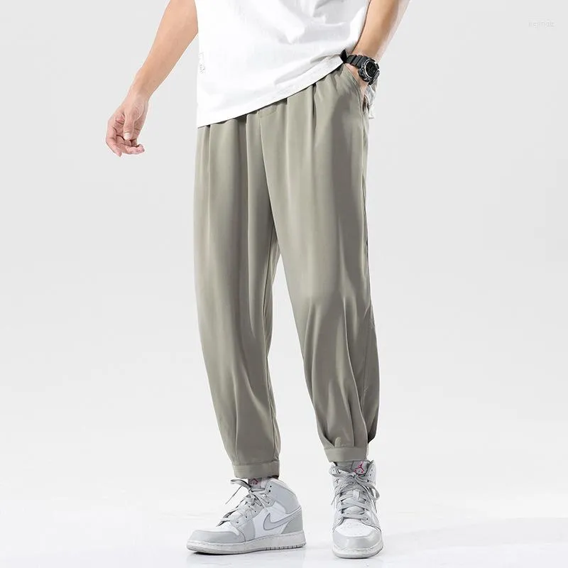 Men's Pants Spring Summer Men Casual Solid Color Ankle Length Trousers Male Lightweight Joggers Fashion Sport