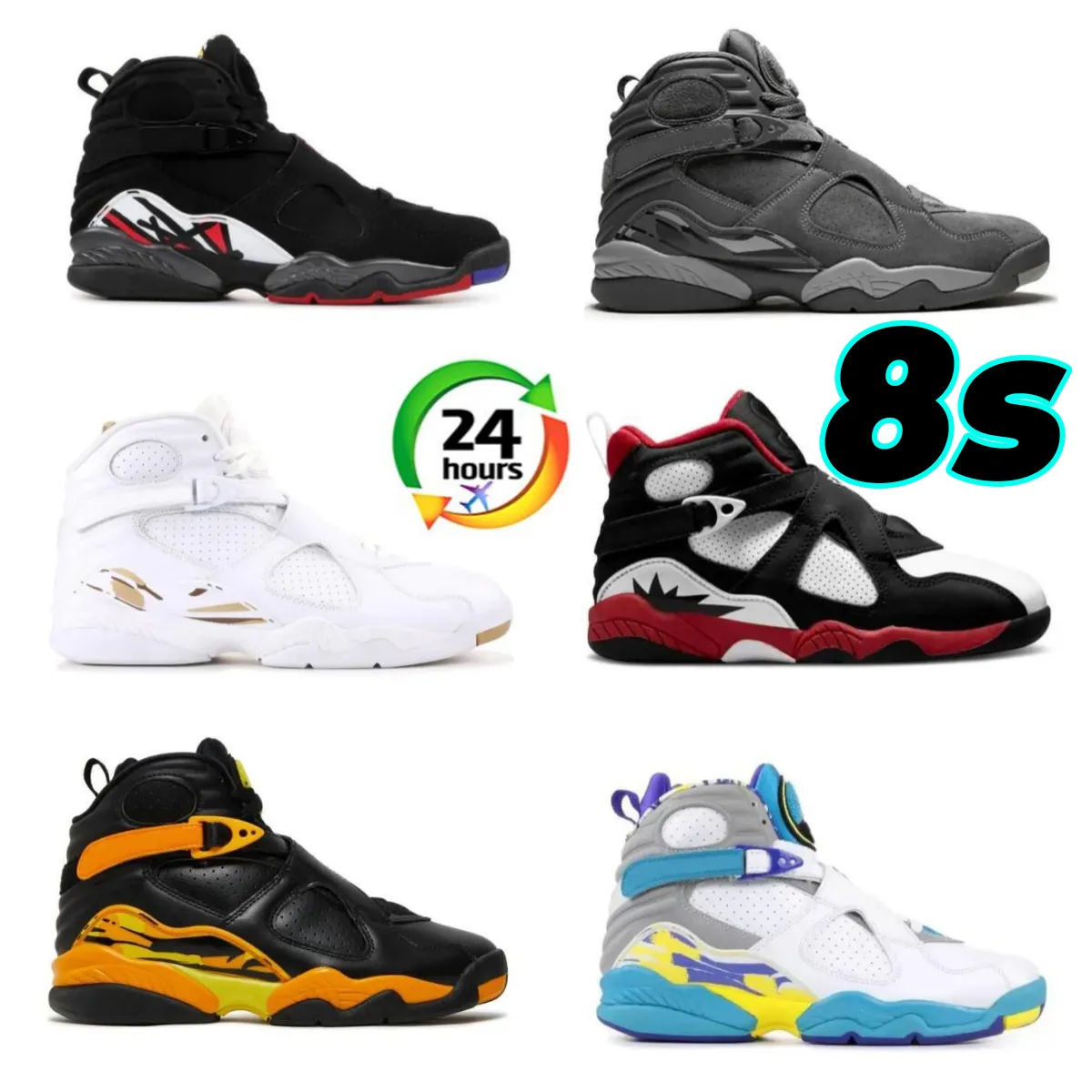 8s Basketball Offs Shoes Mens 8 Jumpman Trainers Black Cat White Mens Outdoor Countdown Pack with Box Trainers Sports Sneakers Local Warehouse