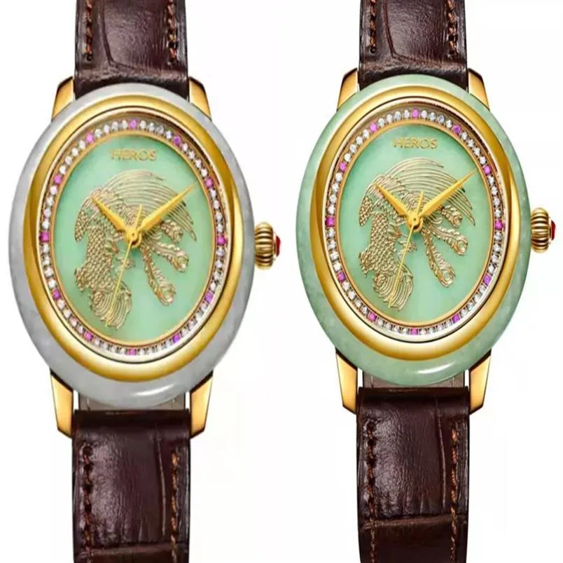 2021 Nowy Hetian Jade Jasper Watch Watch Kobiet Luminous Nisza Wodoodporna skóra269h