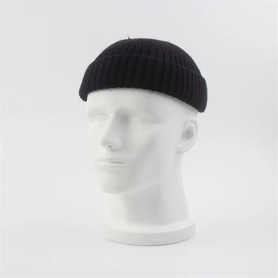 Stickade hattar för kvinnor Skullcap Men beanie hatt vinter retro brimfri baggy melon cap manschett docker fiskare mössa hattar för män1275v