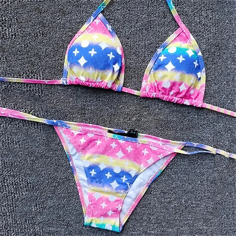 Costume da bagno bikini firmato Donna Costume da bagno sexy Donna Backless Split Lettera Multicolori Summer Time Beach Costumi da bagno Costumi da bagno vento caldo