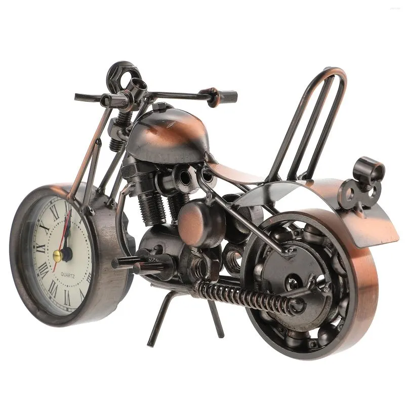 Wall Clocks Motorcycle Clock Living Room Decor Desktop Ornament Home Office Vintage Novel Adornment Decorative