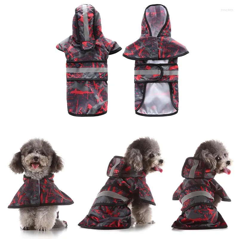 Cão vestuário cães capa de chuva impermeável roupas para animais de estimação para pequeno grande filhote de cachorro golden retriever casaco de chuva yorkies poncho reflexivo capa de chuva