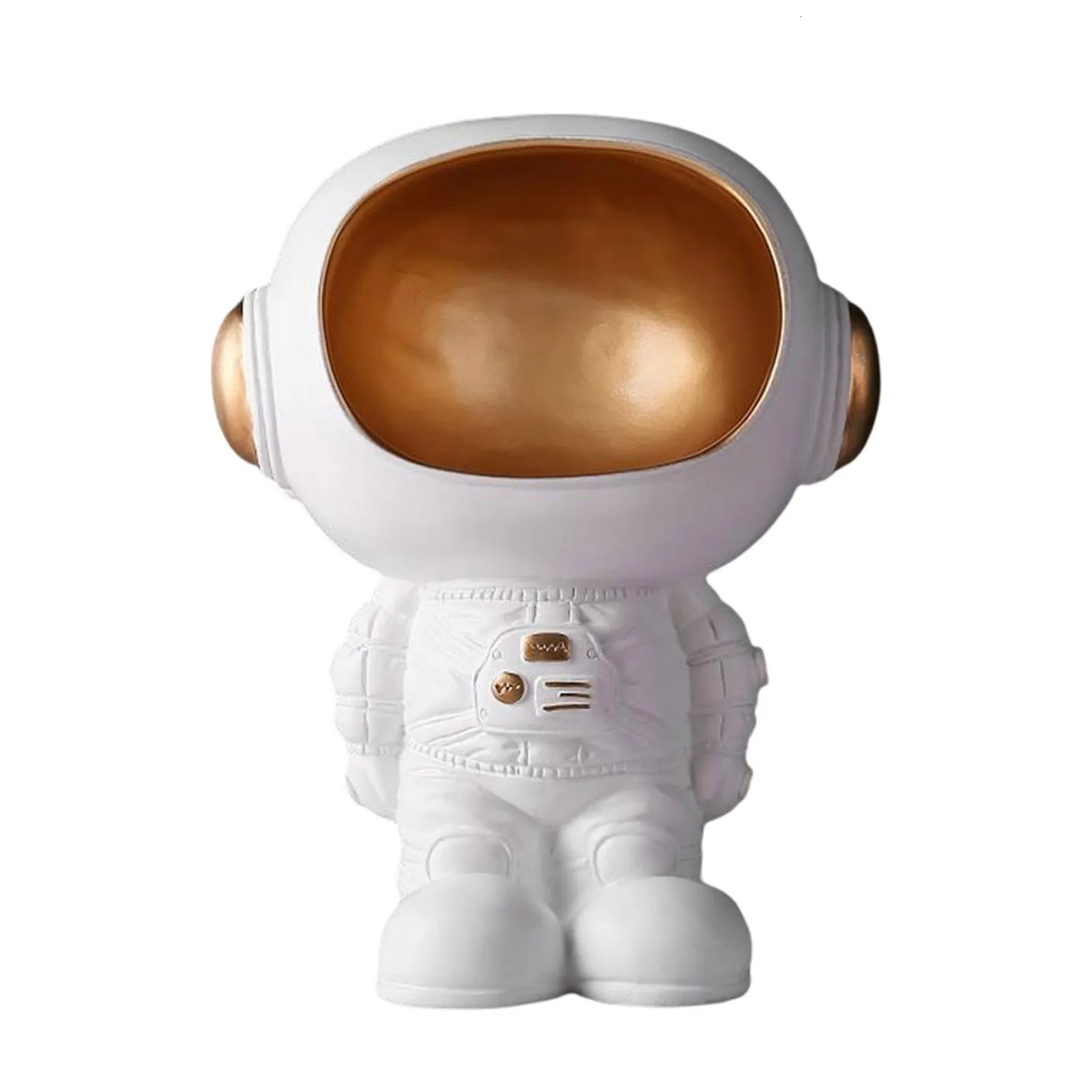 Modern Astronaut Doll Statue Storage Bowl Desktop Organizer Resin Spaceman Figurine for Shop Apartment Entryway Home Decoration