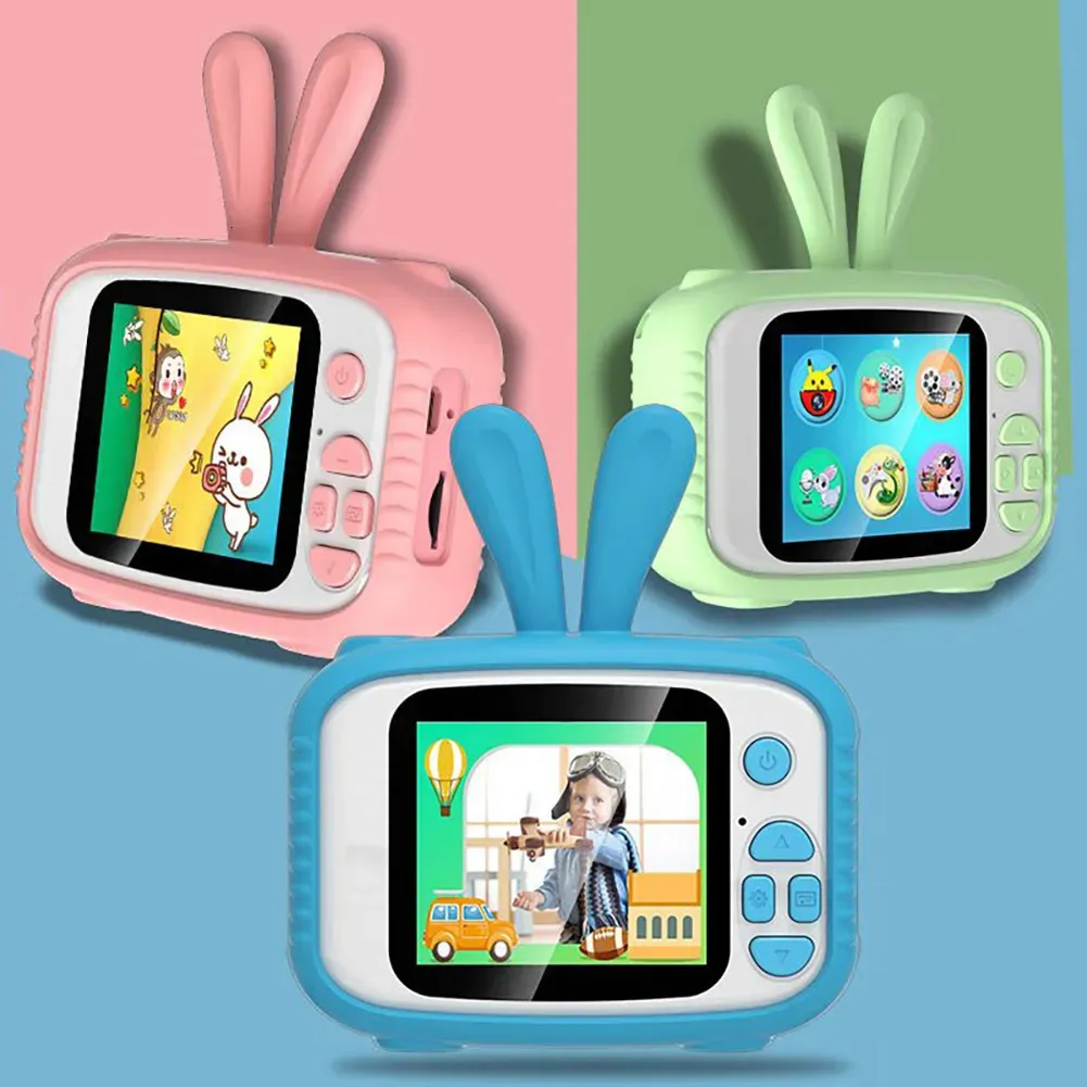 Caméras jouets Lapin de dessin animé pour enfants, jouets éducatifs, écran HD de 2 pouces, caméra pour enfants avec lanière, mini caméra pour enfants avec lecteur de carte 230928