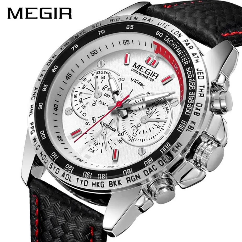 MEGIR Militair Horloge Heren Relogio Masculino Mode Lichtgevende Leger Horloges Klok Uur Waterdicht Heren Polshorloge xfcs 1010 X0524177z