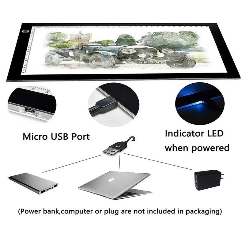 A4 Light Box Tracer LED Graphic Tablet Writing Painting Tracing Board Copy Pad Digital Drawing Artcraft