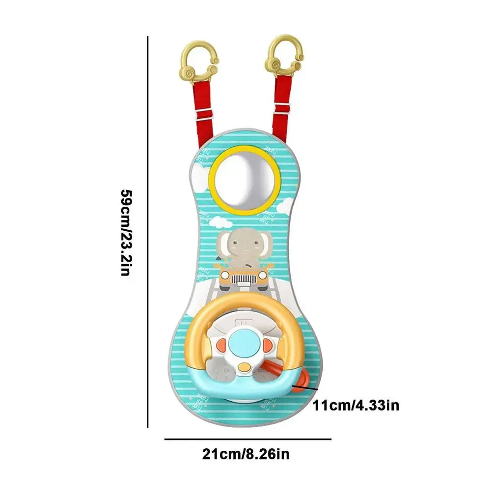 Interactive Steering Wheel Car Seat Pram Toys With Light And Music