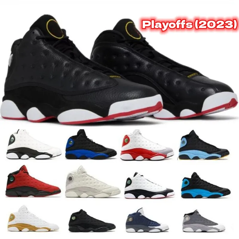 13S Nya slutspelet basketskor Black UNC French Blue Court Purple 13 Brave Blue Sneakers Trainer With Box Size EUR 40-47