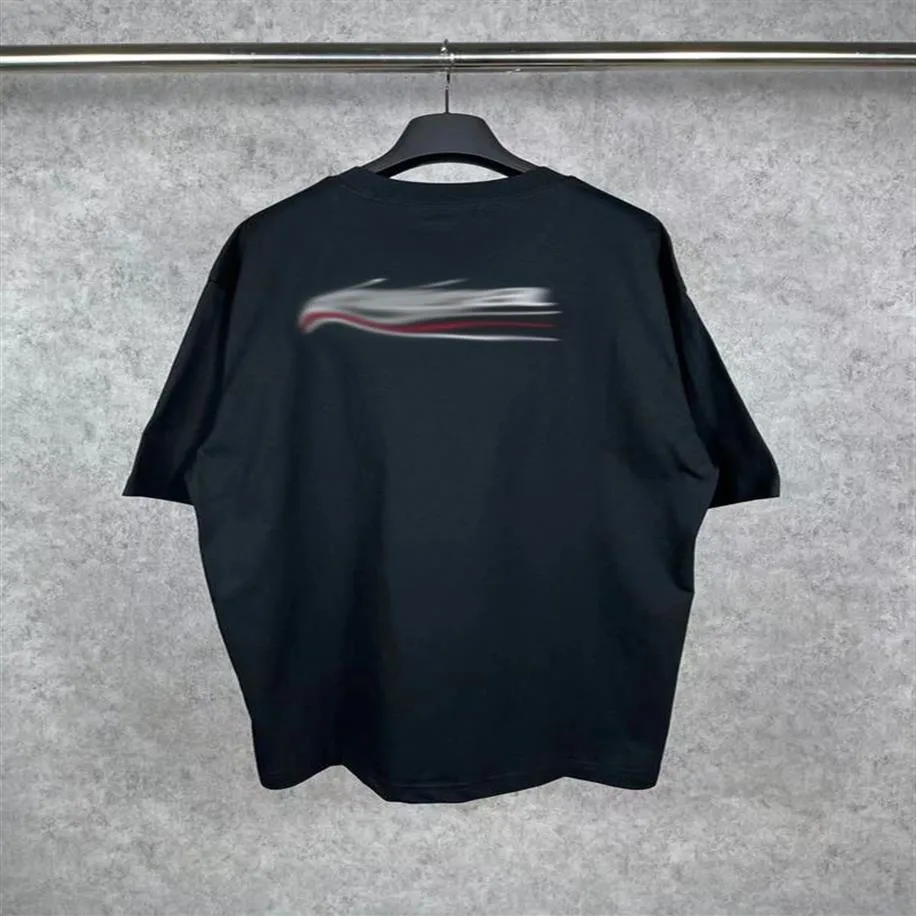 T-shirts pour hommes Paris mode classique vague lettre imprimé coton surdimensionné décontracté manches courtes 269Z