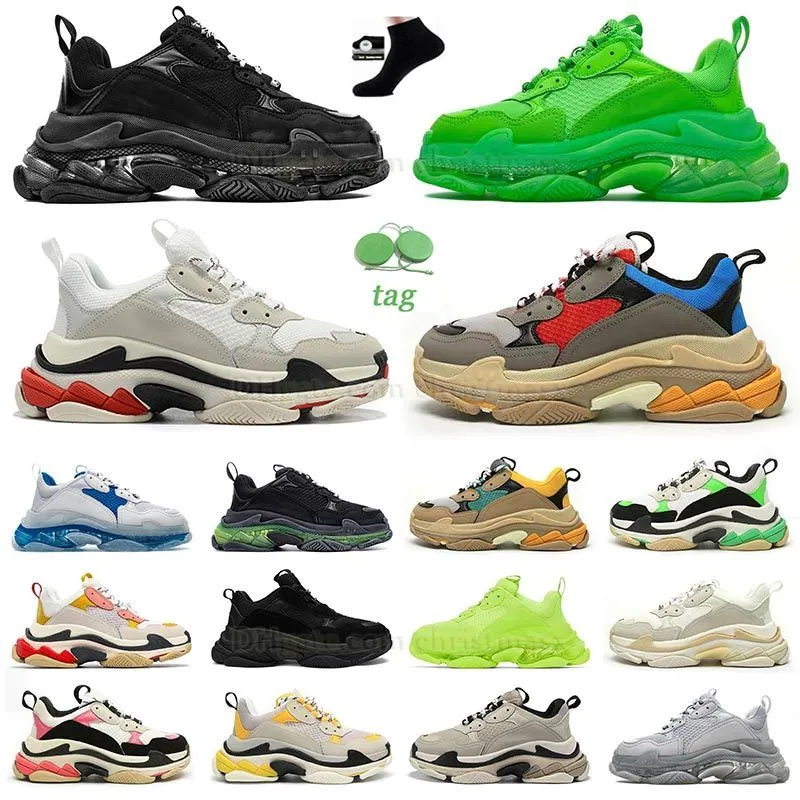 triple s Novità Crystal Bottom 17w Donna Uomo Scarpe casual Piattaforma bianco nero verde giallo blu Scarpe da ginnastica Sneakers Designer Scarpe sportive da esterno piatte Taglia 36-45