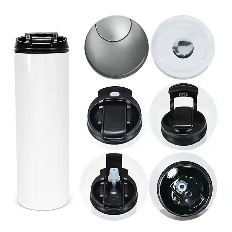 미국 지역 창고 20oz 정기 승화 텀블러 스트레이트 스키니 텀블러 1 in 1 뚜껑이있는 Sippy Lid Stainless ST175W