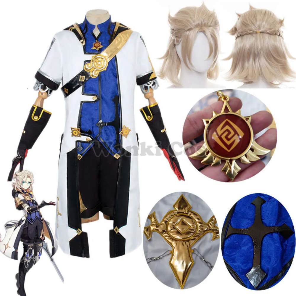 Genshin Albedo Cosplay Costume Genshin Impact Albedo Cosplay perruque courte ensemble complet tenues Costumes