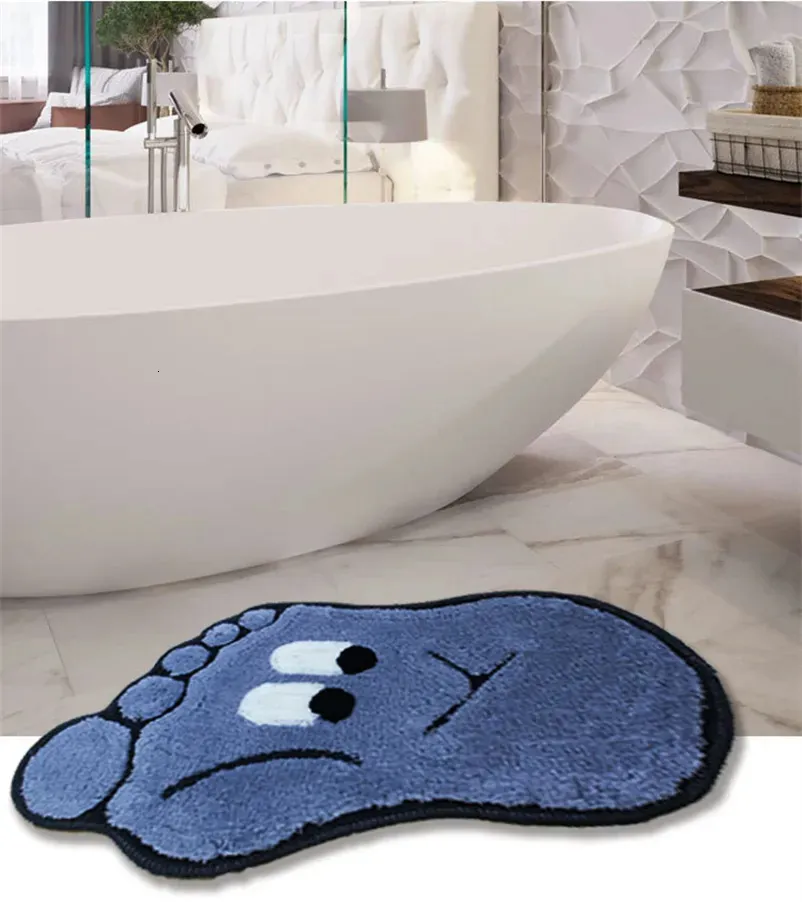 Bath Mats Cartoon Foot Badrum Absorberande MAT Flocking Tufted Carpet Simple Anti Slip Children S Bedroom Floor 230928