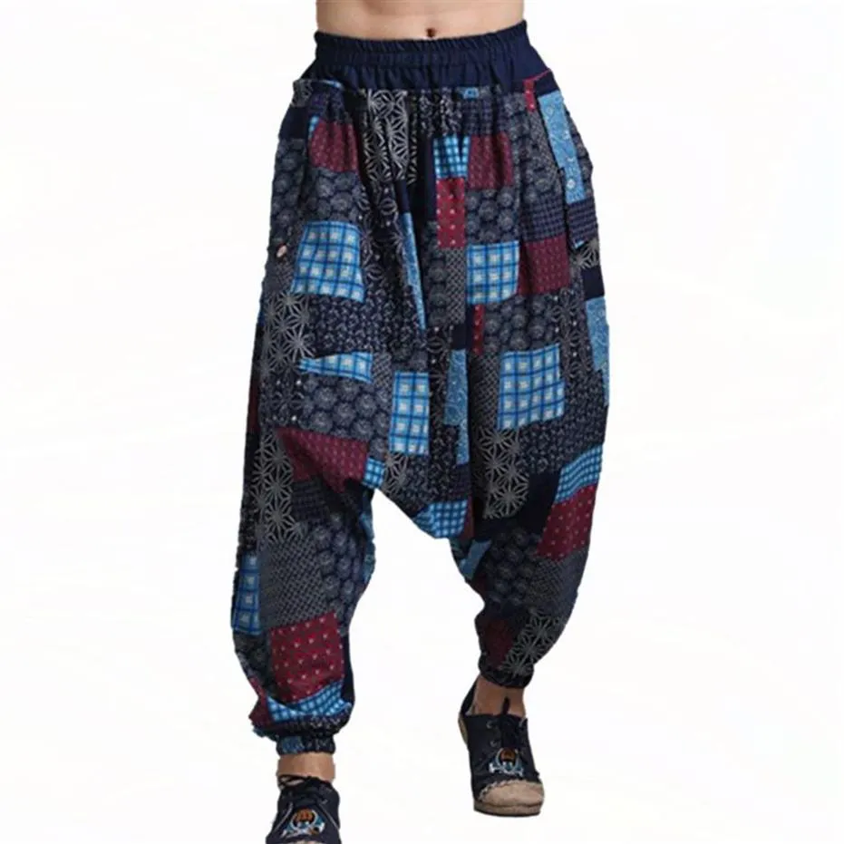 2017 japonês samurai boho baixa virilha solta harem calças baggy hakama swag cruz sweatpants hiphop calças de dança 71905256z