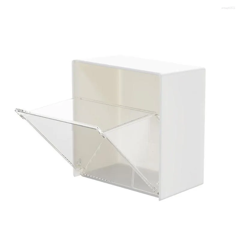 Storage Boxes Japanese Style Wall Hanging Box Water Proof Flip 66g Multipurpose White Cardboard