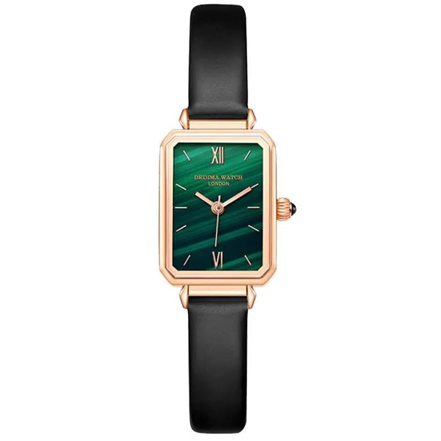 Montres-bracelets Mode Étanche Montre Femme Simple Tempérament Malachite Texture Cadran Net Rouge Même Style Carré Petit Green283c