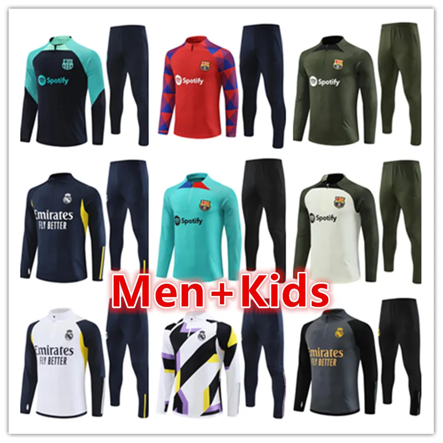 22 23 24 heren kinderen voetbal trainingspak jersey kit 2023 2024 Barcelona mannen voetbalshirts trainingspak trainingspakken jas set chandal futbol survetement voet