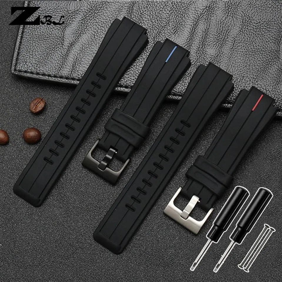 Silicone Rubber Watchband för Timex Watch Strap T2N720 T2N721 TW2T76300 WRISTBAND BRACLED Watertof