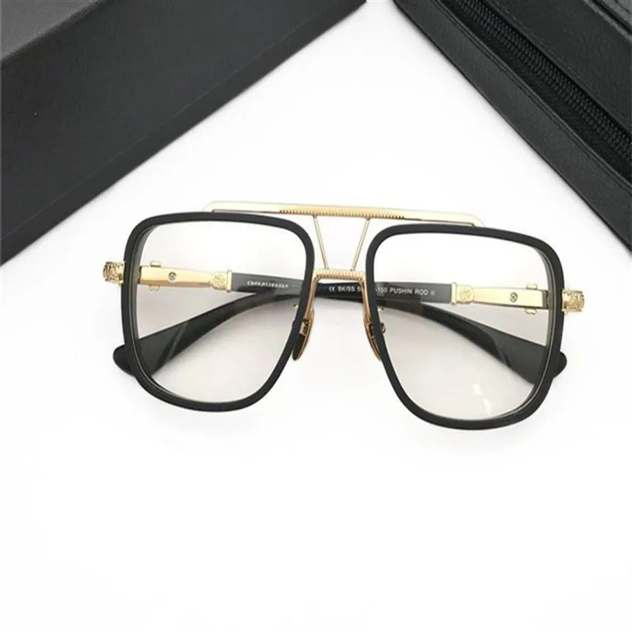 Varumärkesdesigner Optiska glasögon för män Kvinnor Metallglasögonramar Fashion Big Eyewear Spectacle Frames Myopia glasögon med Box203W