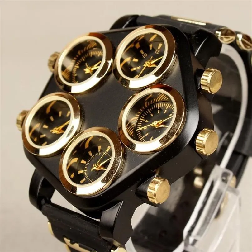 腕時計vfskkn素晴らしい超大型5ダイヤルメトロセクシュアルストリートパンクヒップホップクールな性格機関車腕時計qua218l