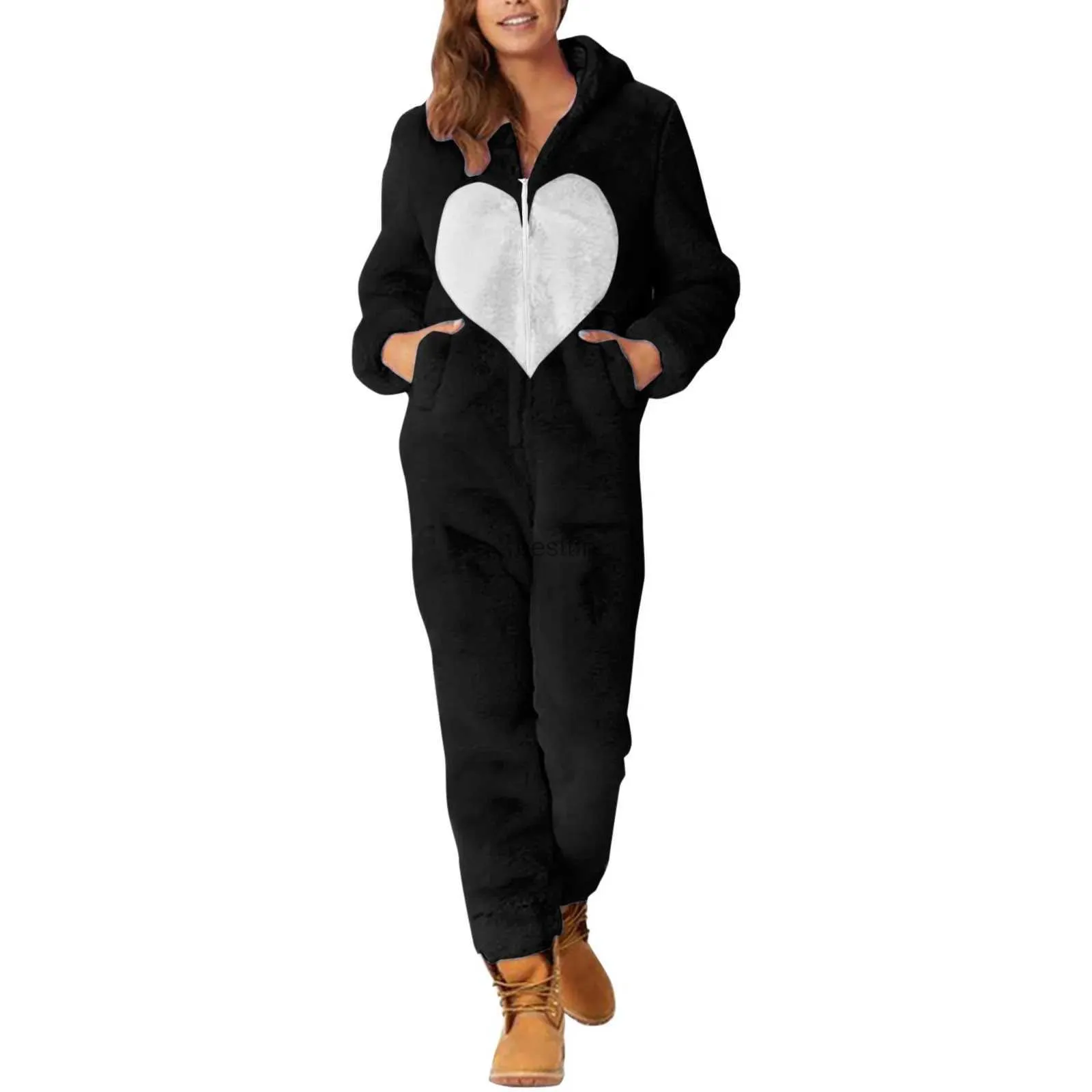 Loose hooded jumpsuit sale
