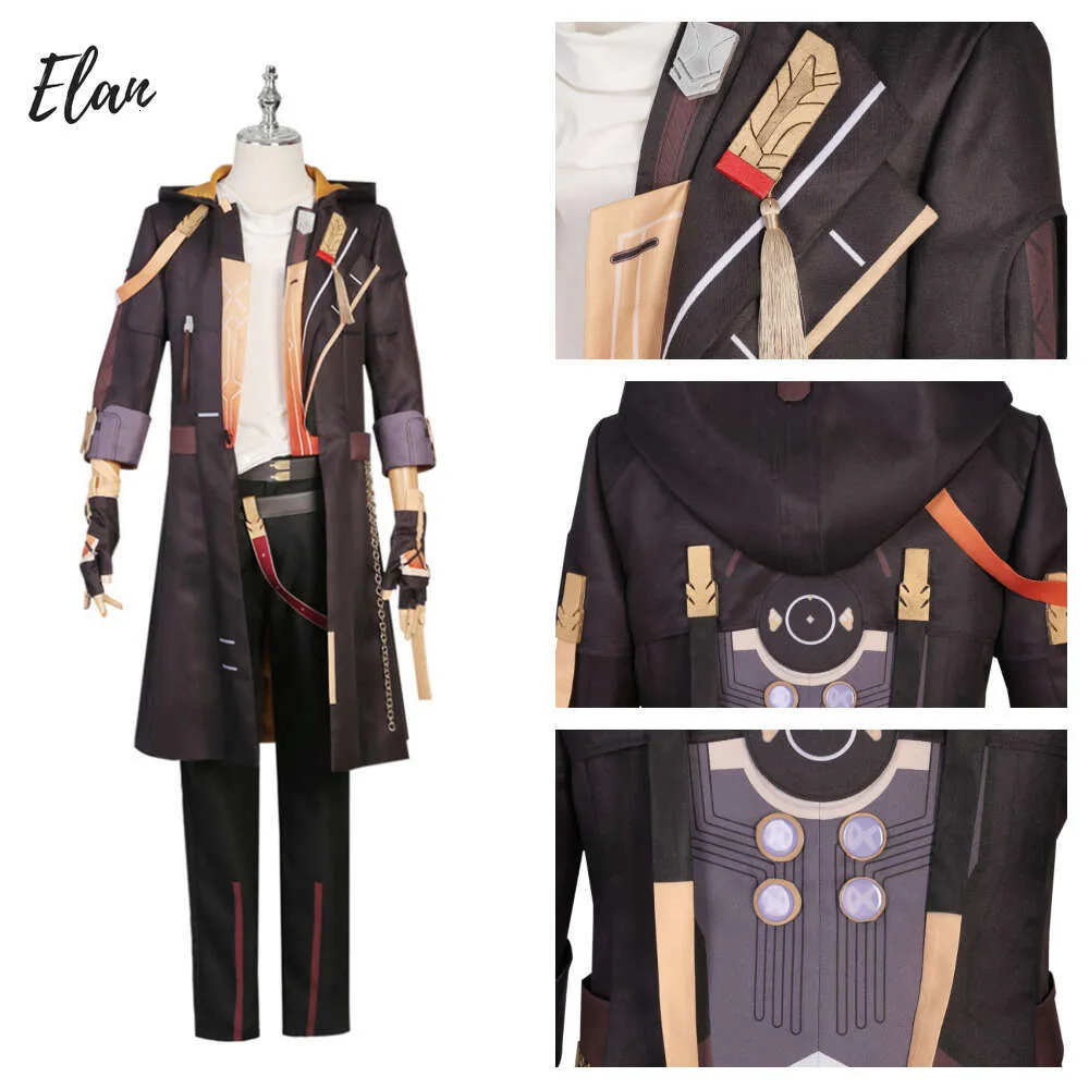 In Stock Man Honkai: Star Rail Trailblazer Cosplay Costplay Mundur strój i Wig Halloween Role Play Play Pasguise Trailblazer Suit