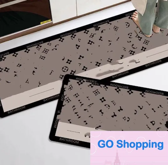 Top Household Diatom Ooze Non-Slip Absorbent Kitchen Oil-Absorbing Floor Mat Toilet Entrance Bathroom Step Mat Light Luxury Stain-Resistant