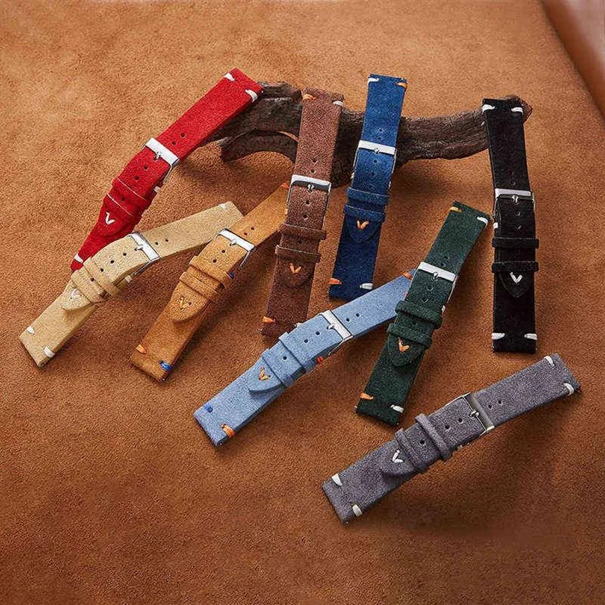 High Quality Suede Leather Watch Straps 20mm 22mm for Samsung Galaxy Watch 4 40mm 44mm 4 Classic 42mm 46mm Active 2 Band H1123231x